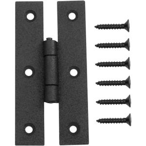 Renovators Supply Manufacturing Black H Cabinet Hinges 3 in. Wrought Iron Kitchen Cabinet Hinge with Hardware (Pack of 1)