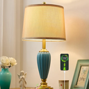 SAIWEYA Living Room Table Lamp, 25.5" Touch Lamp for Nightstand with USB A+C Ports, Modern Farmhouse Table Lamps for Bedroom, Bulb Included