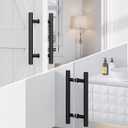 SMARTSTANDARD 12'' Push Pull Sliding Barn Door Handle, Double-Sided Barn Door Handle Black Set, 1 Pack