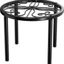 Plant Stand Plant Holder - 7.9 x 7.9 x 5.9 inches Flower Stand for Garden Courtyard, Heavy Duty Plant Rack for Multiple Plant Indoor or Outdoor, Black.