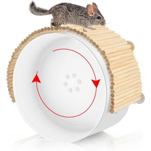 Geelin Chinchilla Running Wheel Fence, Chinchilla Natural Birch Wood Flexible Platform Toy, Climbing Toys for Guinea Pig Rabbit Hamsters Gerbils Rat and Other Small Animals Cage Accessories