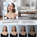 Kotdning Vanity Mirror with Lights,Lighted Vanity Mirror with 9 Dimmable Bulbs for Dressing Room & Bedroom,3 Color Lighting,Modes Detachable 10x Magnification 360Ratation(White) 12" L x 14.4" W