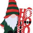 YEAHOME Christmas Outdoor Decorations, Metal Gnome Decorative Garden Stakes for Outdoor Christmas Yard, Xmas HOHOHO Yard Signs for Outside Garden Porch Lawn Pathway Decor