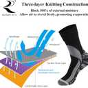 RANDY SUN Waterproof Breathable Socks, [SGS Certified] Unisex Novelty Skiing Trekking Hiking Wading Trail Socks, 1 Pair Midcalf Black L