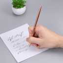 Cabilock 6-Pack Dual Head Metal Ballpoint Pens Rose Gold Blue Ink Smooth Writing Lightweight Portable Office School Supplies