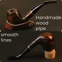 2 x Wooden Tobacco Pipe, Smoking Pipe Set with Black Canvas Waist Pouch, Handmade Wood Tobacco Pipe with Accessories Gift for Pipe SmokingDurable for Beginners.