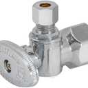 Eastman 1/2 inch FIP x 1/4 inch OD Compression Quarter Turn Angle Stop Valve, Brass Plumbing Fitting, Chrome, 10732LF