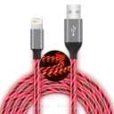 LED iPhone Charger Cord Light Up Lightning Cable | MFi Certified Apple Charger | Cool USB Fast Charging for iPhone 12 11 Pro Max XR X SE 8 Plus, iPad iPod and More (Red, 6ft)