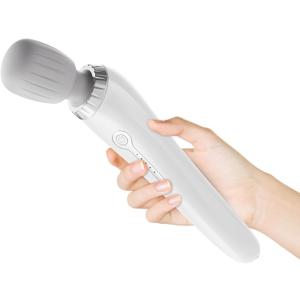 Magic Wand Massager Vibration, Cordless Electric Back Massager, Portable 5 Speeds Deep Tissue vibrator Personal Wand Massager for Relaxation,Sports Recovery,Pain Relief,Leg, Gift for Women Men-White