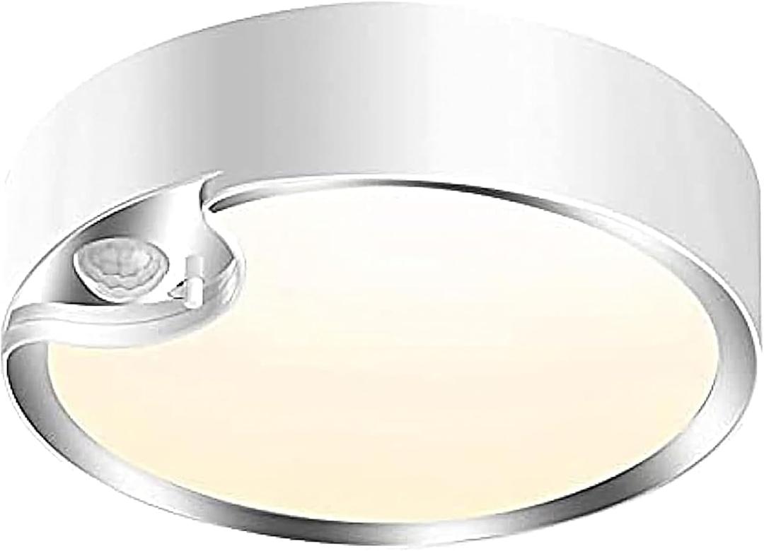 TOOWELL Motion Sensor Light Indoor Battery Operated,80 LED Wireless Ceiling Light Battery Powered Lights for Closet Shower Pantry Stair Hallway Shed Garage Basement Bathroom Wall,400LM,Soft White (Warm-White)