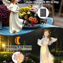 Solar Angel Garden Statues Outdoor Decor,10.24H Resin Fairy Hanging Figurines Art Decorations with Watering Can Lights for Outside Yard Lawn Porch Balcony,Gardening Gifts for Mom Women