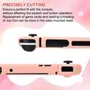 DLseego Protective Soft TPU Case for Nintendo Switch OLED, Grip Cover for Joy-Handle, Detachable Controller Shockproof & Scratch-Resistant Console Shell, 2 Thumb Grips, Strawberry, Pink 2 OLED