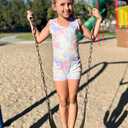 Idgreatim 2-10 Years Gymnastics Leotards for Girls Sparkly Biketards Unitards Athletic Tumbling Outfit (Star Pink)