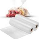 10" x 14" Clear Plastic Produce Bag on a Roll, Food Storage Bags for Vegetables, Bread, Fruits and Meat, Easy To Tear, Continuous Roll- 500 Bags/Roll - [2 Rolls]