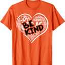Be Kind Joy Heart Kids Unity Day Orange Anti Bullying T-Shirt Small