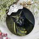 Christmas Ornament, Egyptian Cat Christmas Decoration, Stained Glass Christmas Tree Ornaments, Christmas Ornaments Clearance, Cat Lover Gifts, Xmas Gift for Friend Family Coworker