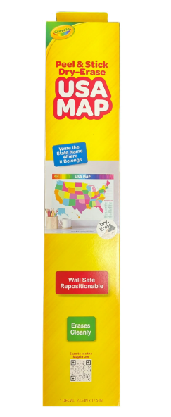 Crayola Dry-Erase USA Map, 23-1/2" x 17-1/2"