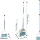 Mini Broom with Dustpan for Kids,Little Housekeeping Helper Set (White+Blue)