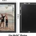 Americanflat 18x24 Poster Frame with Polished Plexiglass - Hampton Collection - Distressed Wood Picture Frames for Vertical or Horizontal Wall Display - Charcoal Black