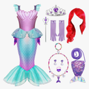 Spooktacular Creations Halloween Mermaid Costume for Girls, Little Mermaid Dress, Princess Dress Up for Girls 4-6 for DressUp S 5-7 years