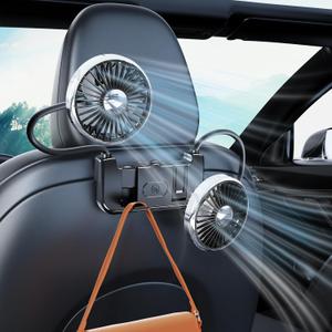 Tesla Car Fan for Backseat Kids - Independent Control 3 Speeds 360Rotatable USB Fan for Backseat of Car for Tesla Model 3 X Y Highland Accessories 2024 2023 2022 2021 2020