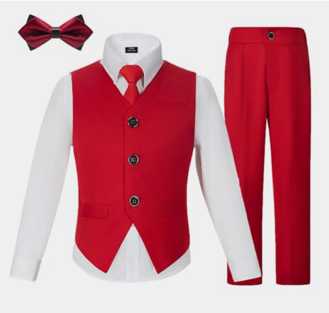 Boys Suits Slim Fit Toddler Tuxedo Suit Set for Dress Clothes Kids Wedding Ring Bearer Outfit