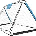 RUNBOW Soccer Goal for Backyard, 6x4ft 2 in 1 Soccer Rebounder Lacrosse Softball Baseball Football TrainingEasy Setup Soccer Training Equipment (Blue)
