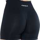AUROLA Dream Collection Women Workout Shorts High Waist Gym Shorts, Scrunch Butt Seamless Athletic Shorts (Medium, Dark Black)