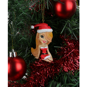 Mariah Carey, red Christmas ornament, Christmas tree, (4in length)