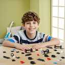 Wheels and Axles Sets Tires Building Kit, Compatible with Lego Wheels and Axles, 98 Pcs Car Parts and Classic Pieces Accessories, Bulk Bricks Sets Education Construction Toys