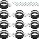 VIKKSAER 10Pcs Adjustable Pipe Bracket Clamp, Pipe Clamp Split Ring Hanger, Heavy Duty Pipe Bracket Clamp Wall Ceiling Mount Pipe Support with M8 Nuts (1-1/4inch / 32mm)