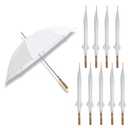 48 in. White Manual Open Wedding Umbrella (10 Pack)