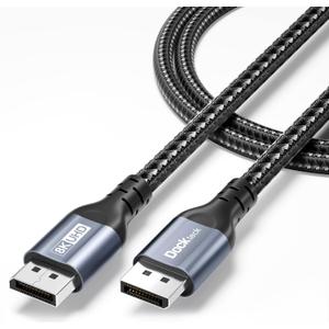 dockteck 8K DisplayPort Cable 1.4 10FT, DP to DP UHD Speed Display Port Cord, Cable Support HBR3 32.4Gbps HDCP Braided Cable for TV FreeSync G-Sync Gaming Monitor PC Laptop (9.9Ft)