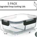 M MCIRCO [5-Pack,36 Oz] Glass Meal Prep Containers 2 Compartments Portion Control with Upgraded Snap Locking Lids Glass Food Storage Containers, Microwave, Oven, Freezer and Dishwasher (4.5 Cups)