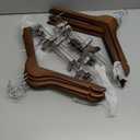 10 Pack Wooden Hangers with Clips High-Grade Wooden Suit Hangers Skirt Hangers with Clips S Wood Hanger with Durable Metal Clips for Blouse, Dress, Coat, Jacket (Vintage)