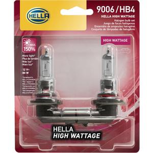 HELLA 9006 80WTB Twin Blister High Wattage Bulbs, 12V, 2 Pack