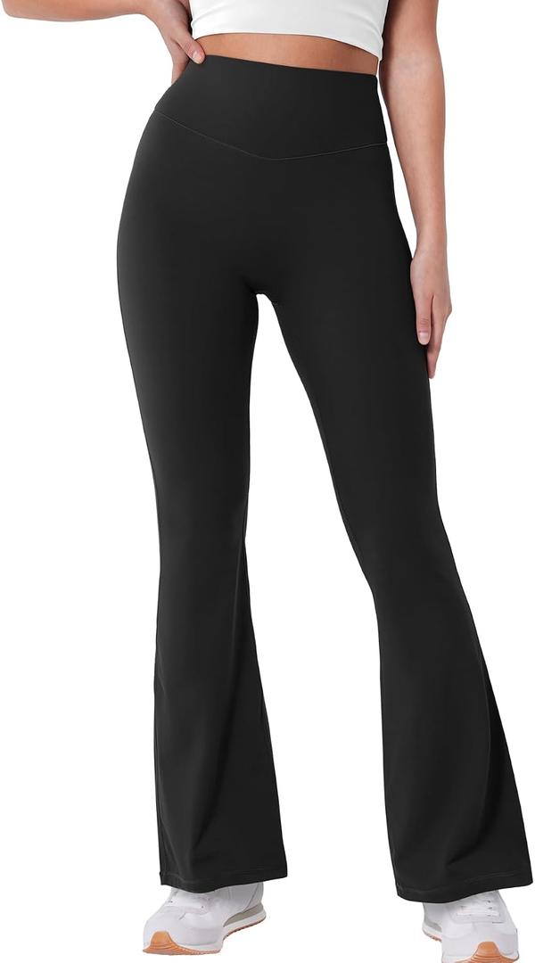 YEOREO Women's Mini Flared Workout High Waist No Front Seam Yoga Legging Pants, XL