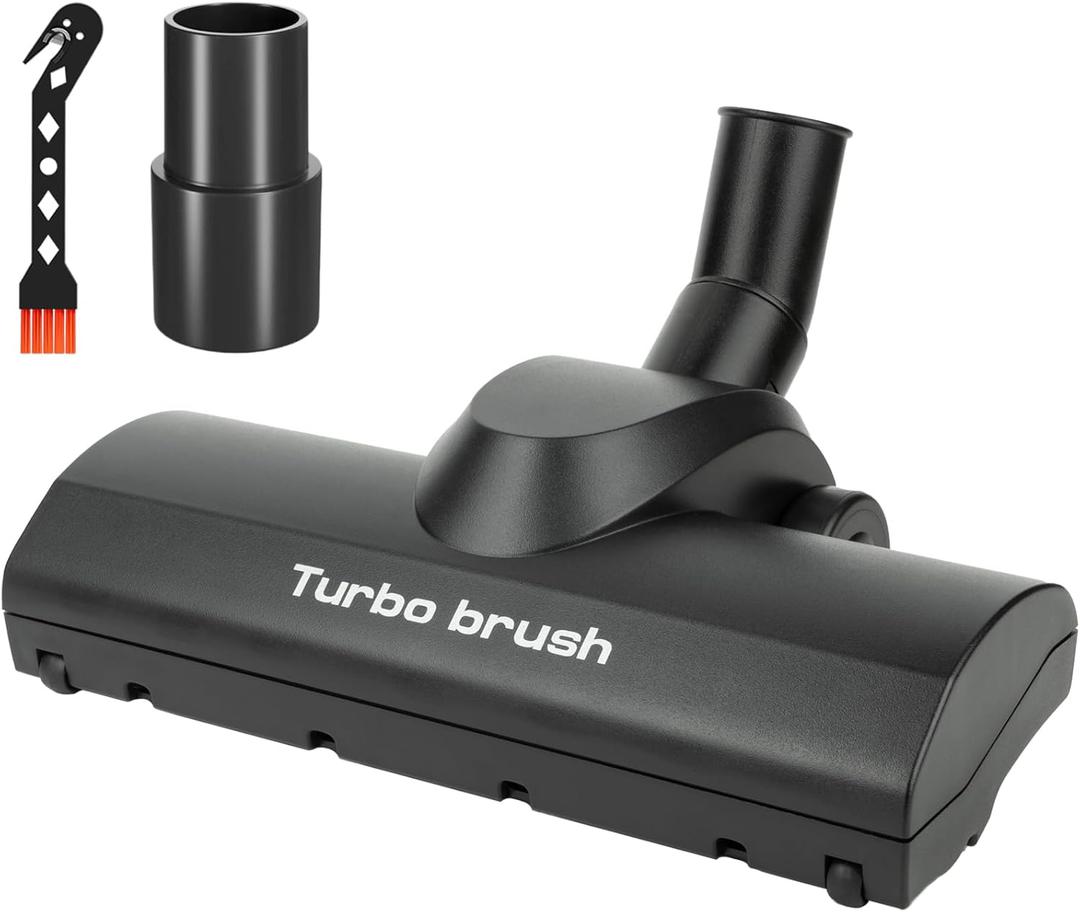 Portek Turbo Brush Head for 1-1/4" 1-3/8"(35mm) Vacuum Cleaners, Turbohead Floor Nozzle Vacuum Attachment Ideal to Remove Pet Hair from Low to Med Pile Carpets Area Rugs Hard Floors