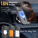 Cufelf Magnetic for iPhone 16 Plus Case(Compatible with Magsafe)(Built-in Invisible Kickstand) Military Drop Protection,Anti-Fingerprint,Anti-Scratch,Matte Translucent Phone Cover,6.7",Black