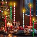 12 Pcs Christmas Taper Candles 10" Long Taper Candlesticks Unscented Christmas Candle Decorations for Holiday Party Gift Home Decor(Classic)