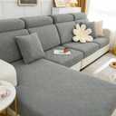 Couch Cushion Covers, Sectional Sofa Shape,Washable Chaise Lounge Cover with Elastic Bottom (1 Piece , Grey), 23 x 22