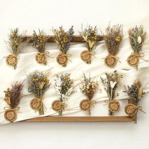 12 Sets Bridesmaid Proposal Gifts Set Will You Be My Bridesmaid Cards and Boho Dried Flower Bouquet Mini Natural Dry Floral Wedding Maid of Honor Flower Girl Gift