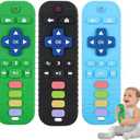 Fu Store 3 Pack Baby Teether Toy Chew Toy for Babies 0-12 Months 6-36 Months TV Remote Control Shape Teething Relief Baby Toys for Infants Developmental Soothe Babies Gums Gifts Set