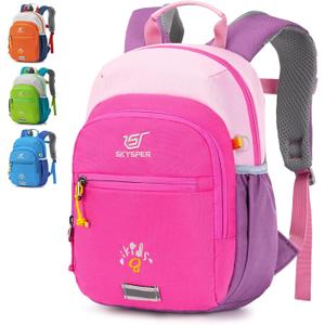 SKYSPER Toddler Backpack for Girls Boys Age 2-8, Cute Small Kids Backpack for Preschool Kindergarten and Travel, Pink