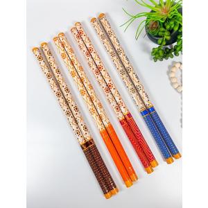 Dandia Decorated Colorful Wooden Base Dandiya Sticks for Dance/Garba, for Navratri Celebration, Raas Janmastmi Navratri Garba Indian Festival Item Sticks kanha (Pair 1)