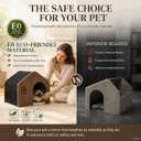 Modern Wooden Cat House Indoor E0 Grade Enclosed Cat Cave Bed with Washable Cushion, Eco-Friendly Non-Toxic Pet Furniture for Kittens & Medium Cats Up to 20 Lbs