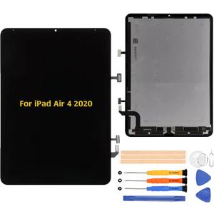 A-MIND for iPad Air 4 2020 10.9" Replacement LCD Display Touch Digitizer Assembly A2324 A2072 A2325 A2316 Full Repair Kit with LCD and Tools(Black)