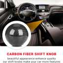 Carbon Fiber Shift Knob Gear,Universal Carbon Fiber Style Round Ball Shift Knob with 3 Adapter,Fit for Manual Car (Black)