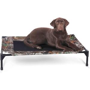 K&H Pet Products Outdoor Elevated Dog Cot, Breathable Cooling Elevated Cot Hammock Pet Bed for Large Dogs, Washable Mesh Cover, Raised Metal Frame, Collapsible, Portable - Large 42 X 30in Camo