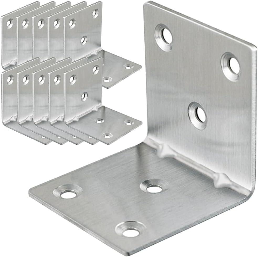 20PCS L Brackets Corner Bracket 2"x2"x2", Heavy Duty Corner Brace for Wood, Right Angle Brackets, 50MM 2Inch Wide 90 Degree Bracket for Wooden Frame Furniture Shelves Chairs